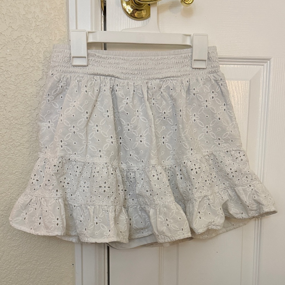 American Eagle Outfitters White Eyelet Mini Skirt